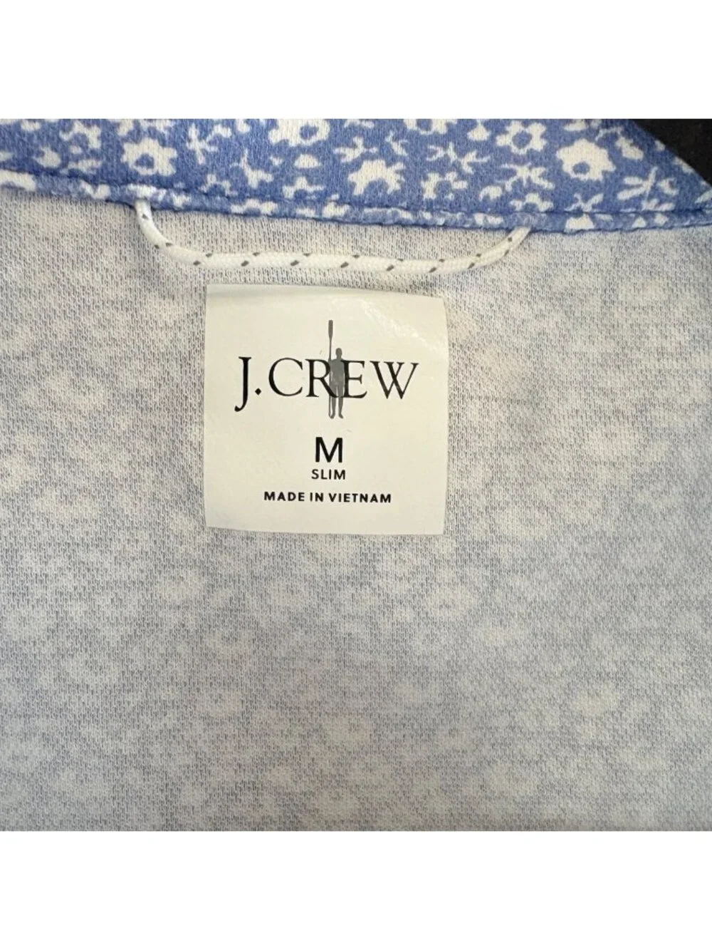J Crew Performance Polo Shirt Mens M Slim Blue CoolMax Stretch Floral